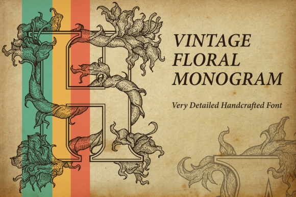 Vintage Floral Monogram Font for Campaign Visuals